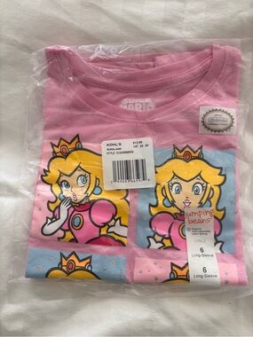 Jumping Beans Girls' Pink Princess Peach Long-Sleeve Shirt - Peach/Princess